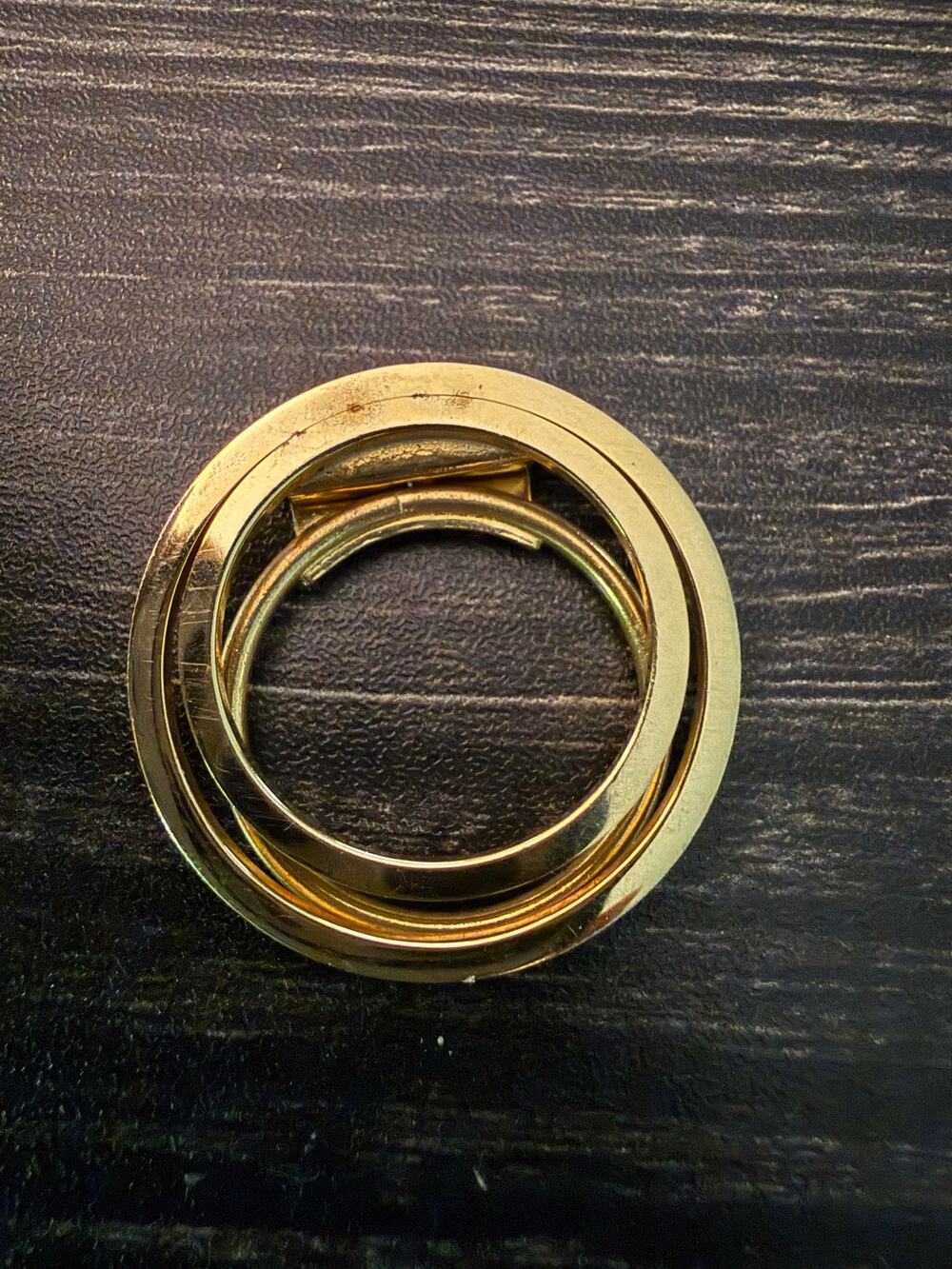 Vtg Costume Jewelry Gold Tone Double Loop Scarf Clip Made In Western Germany